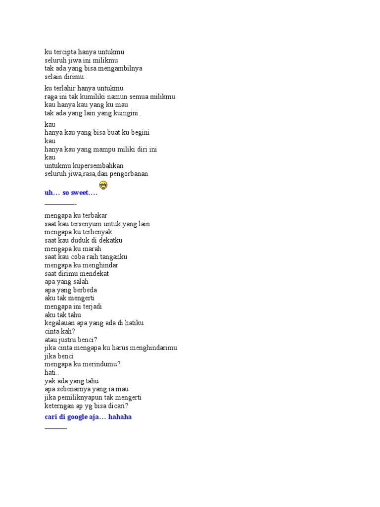 Ku Tercipta Hanya Untukmu | PDF