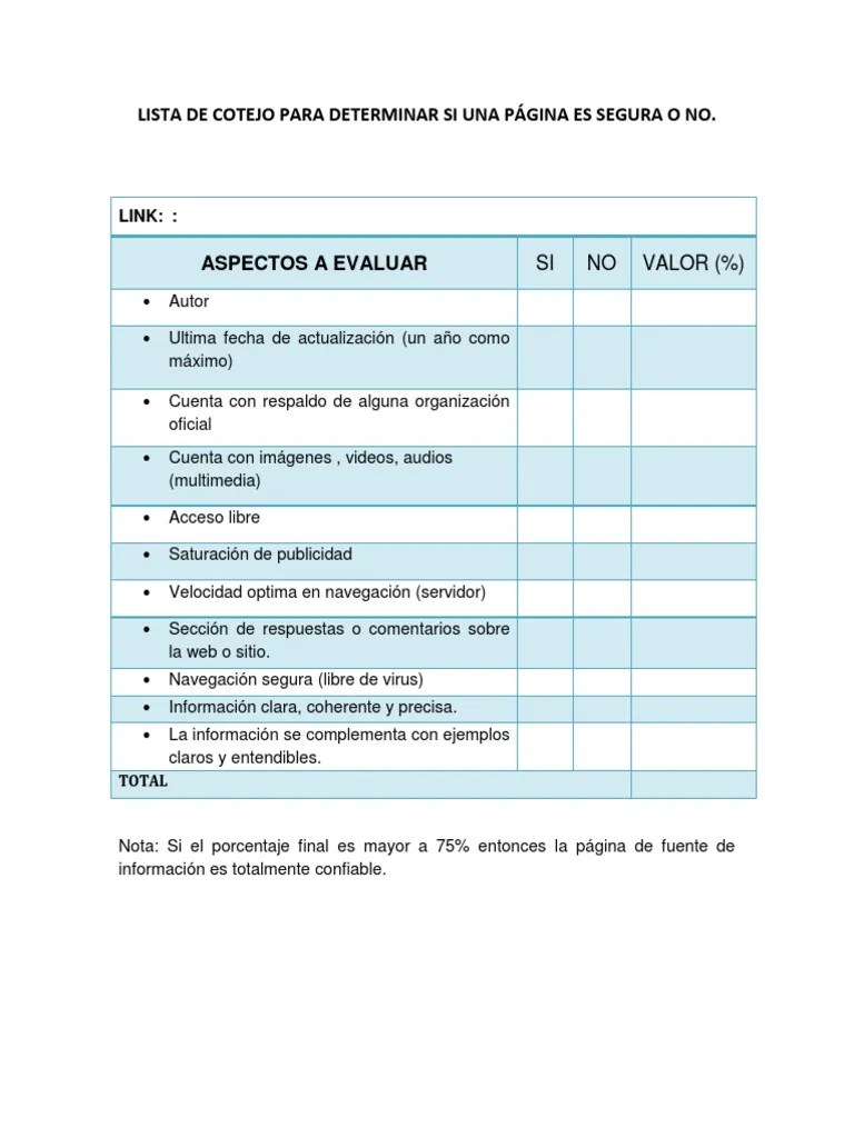 Lista De Cotejo Final Final