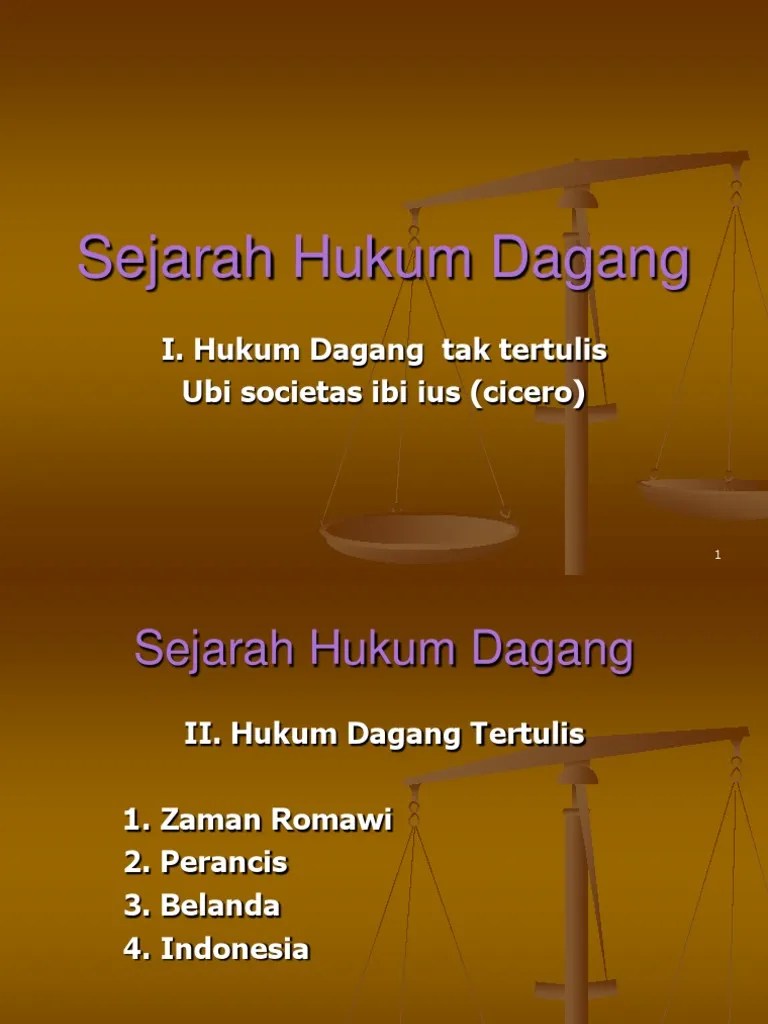 Sejarah Hukum Dagang