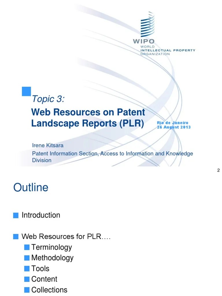 Topic 3  Resources On Patent Landscape Reports (PLR) PDF Social Media Popular Culture
