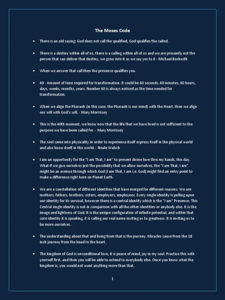 The Moses Code PDF Soul God