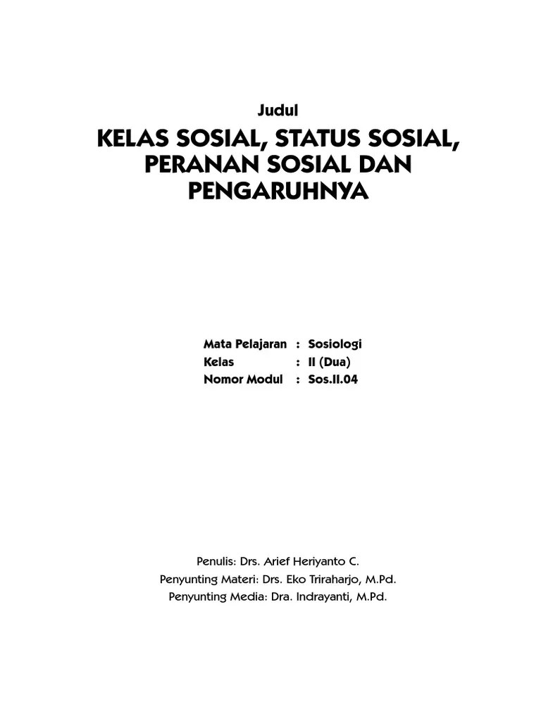 Kelas Sosial, Status Sosial, Peranan Sosial Dan Pengaruhnya PDF