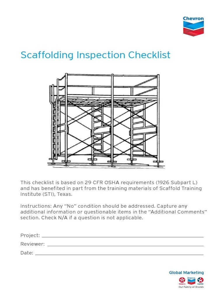 Scaffolding Checklist v1 (3) Scaffolding Framing (Construction)