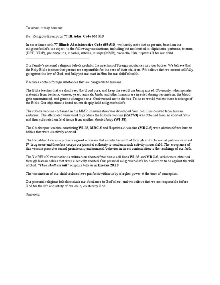 Sample Religious Exemption Letters : Egregious Delays by USAFA / Check