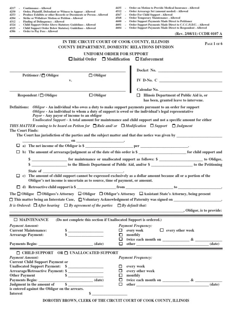 Order For Support PDF Child Support Virginia Circuit Court