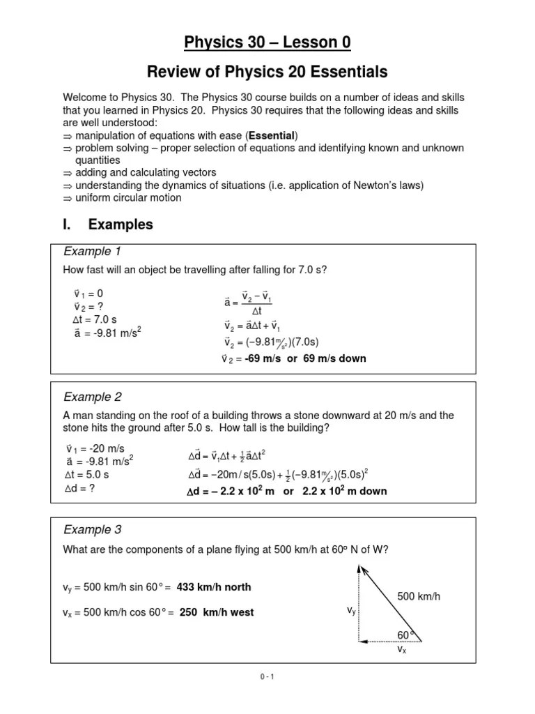 Force And Acceleration Worksheet Physical Science If8767 Answers