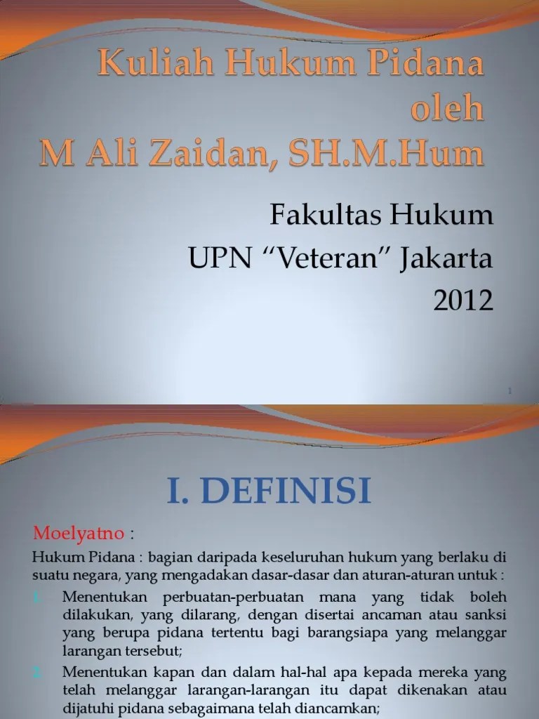 Materi Kuliah Hukum Pidana