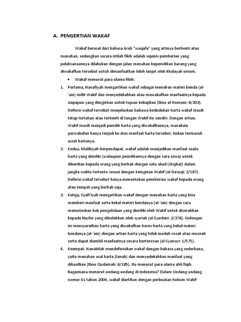 Pengertian Wakaf | PDF