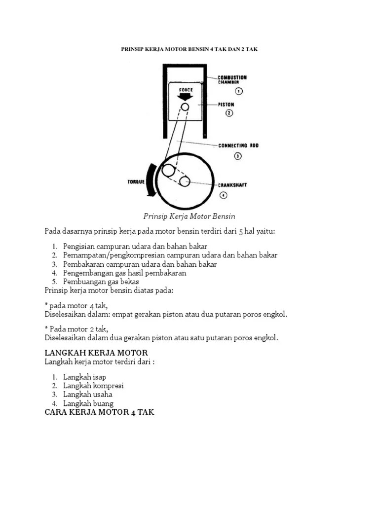 Prinsip Kerja Motor Bensin 4 Tak Dan 2 Tak PDF