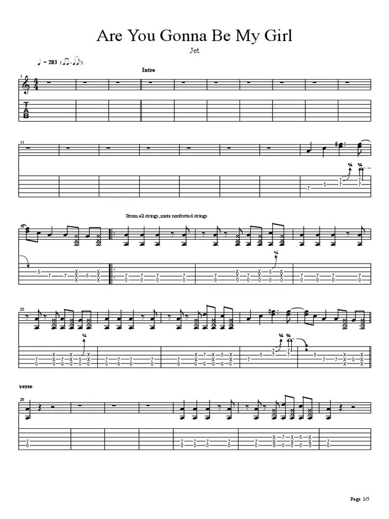 Jet Are You Gonna Be My Girl Guitars Musical Techniques