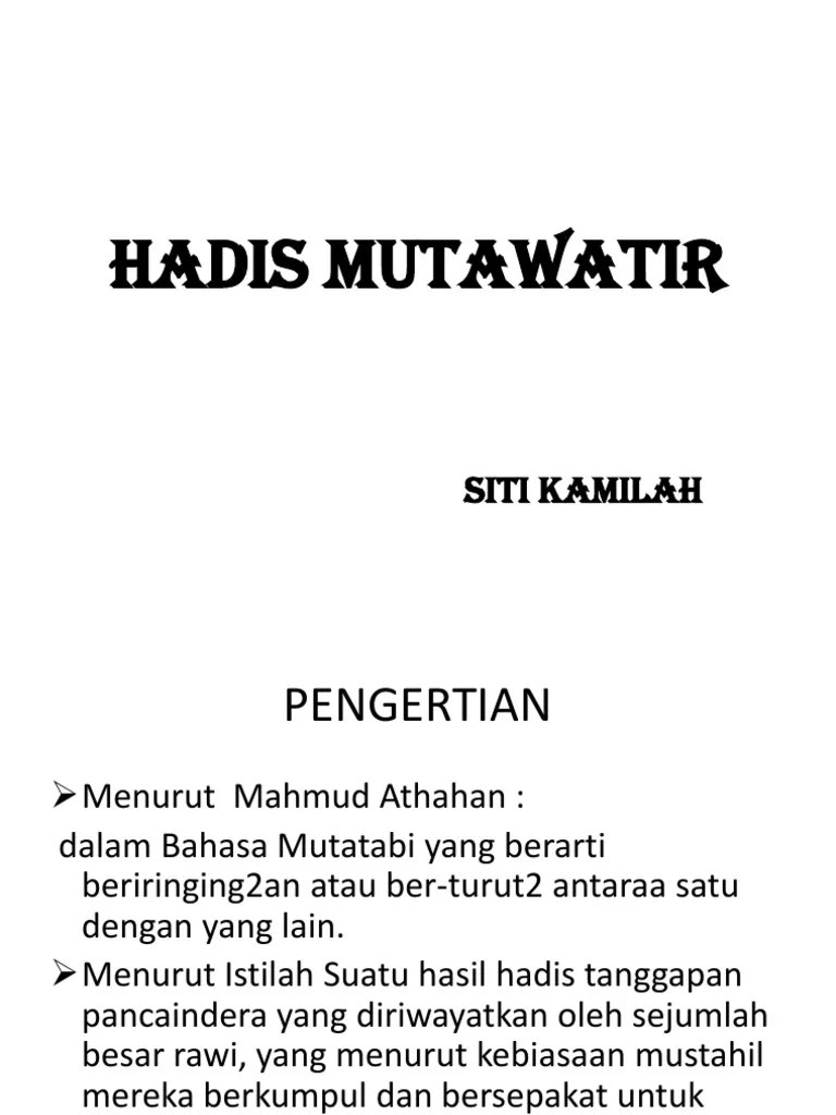 Hadis Mutawatir Adalah - Gambar Islami