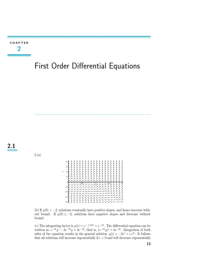 Analysis of Solutions to Several First Order Differential Equations with Various Techniques