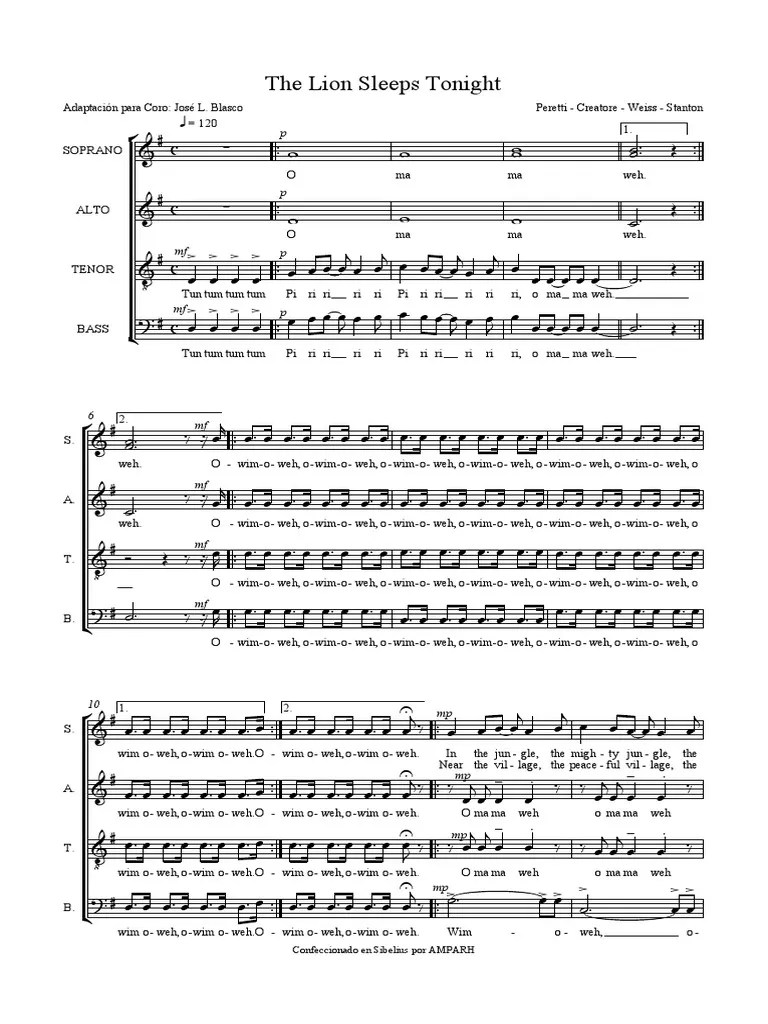 The Lion Sleeps Tonight Desde Sibelius
