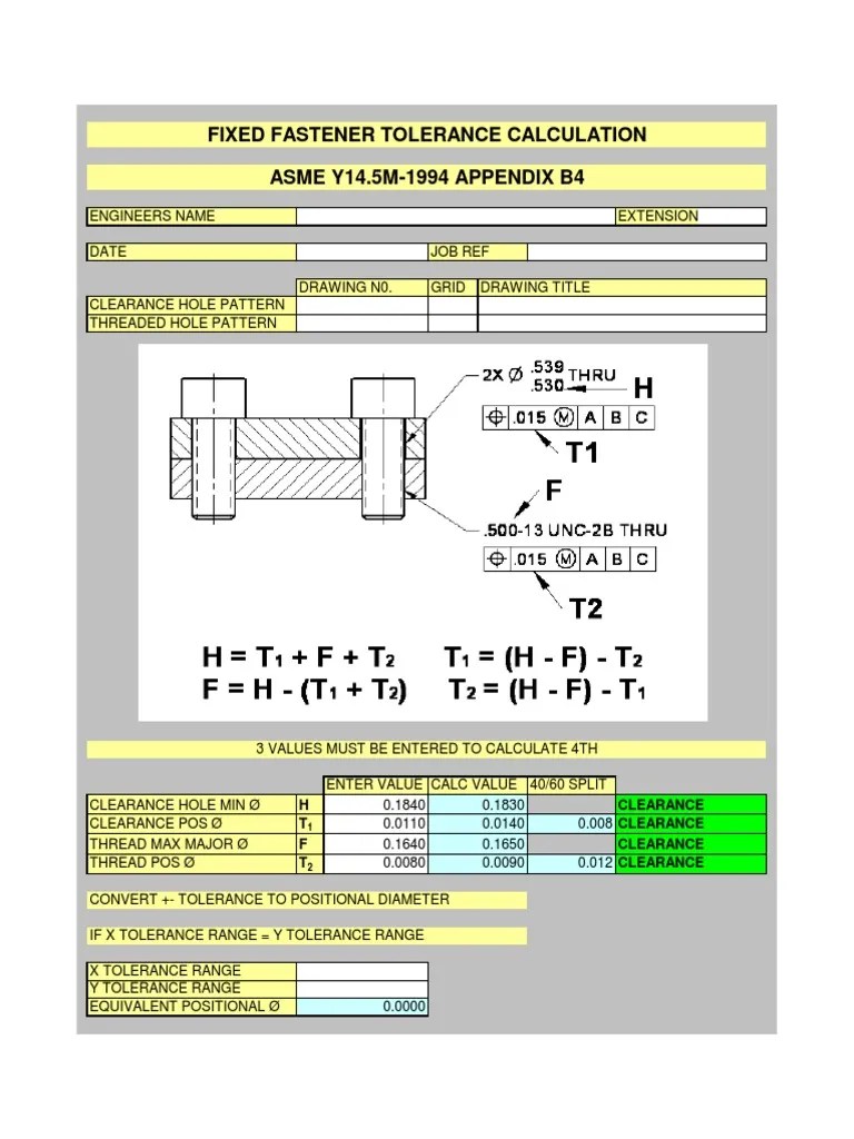Hole Tolerance Calculator PDF Engineering Tolerance