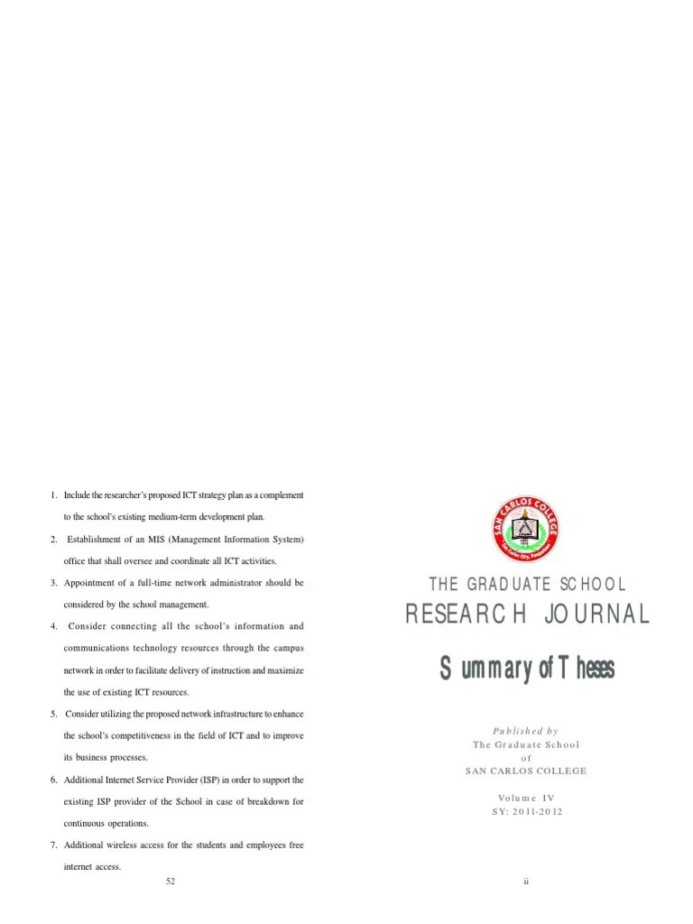 Graduate School Journal Vol. 4 Educational Technology P Value