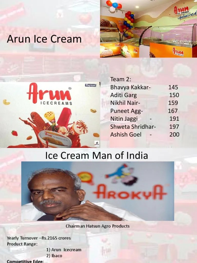 Arun Ice Cream Strategic Management Franchising