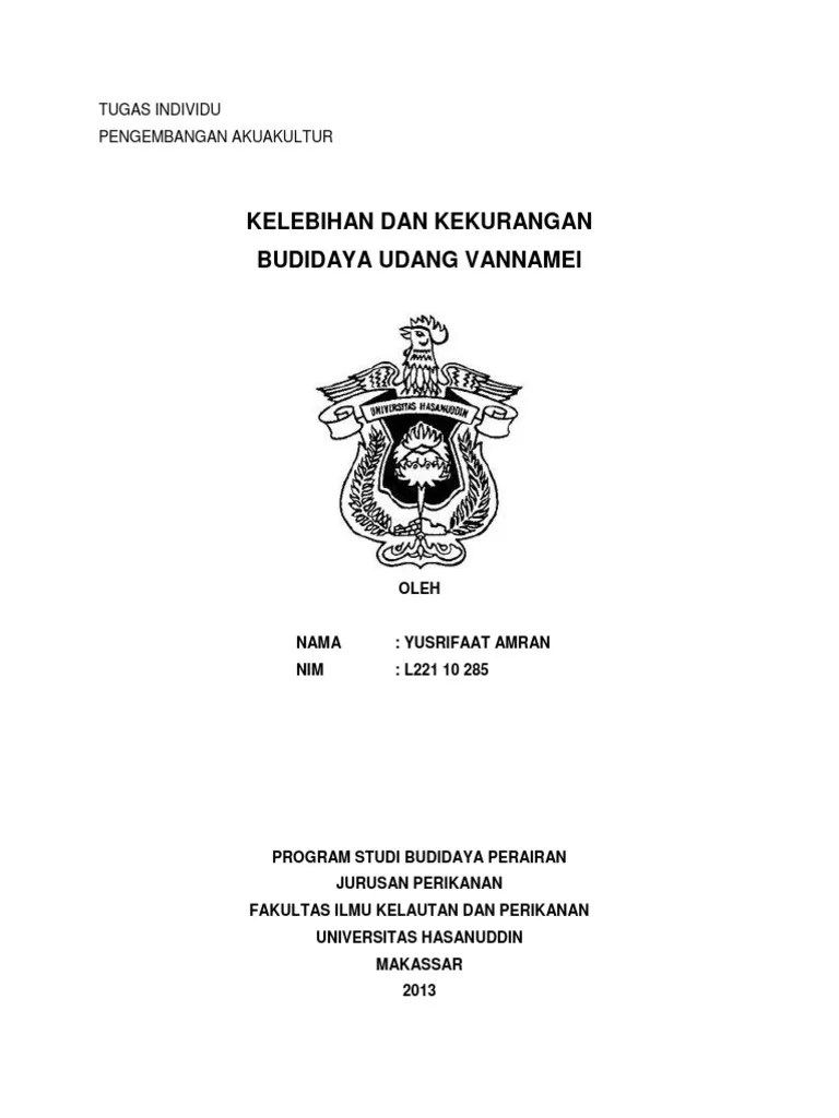 Kekurangan dan kelebihan budidaya UDANG VANNNAMEI.docx