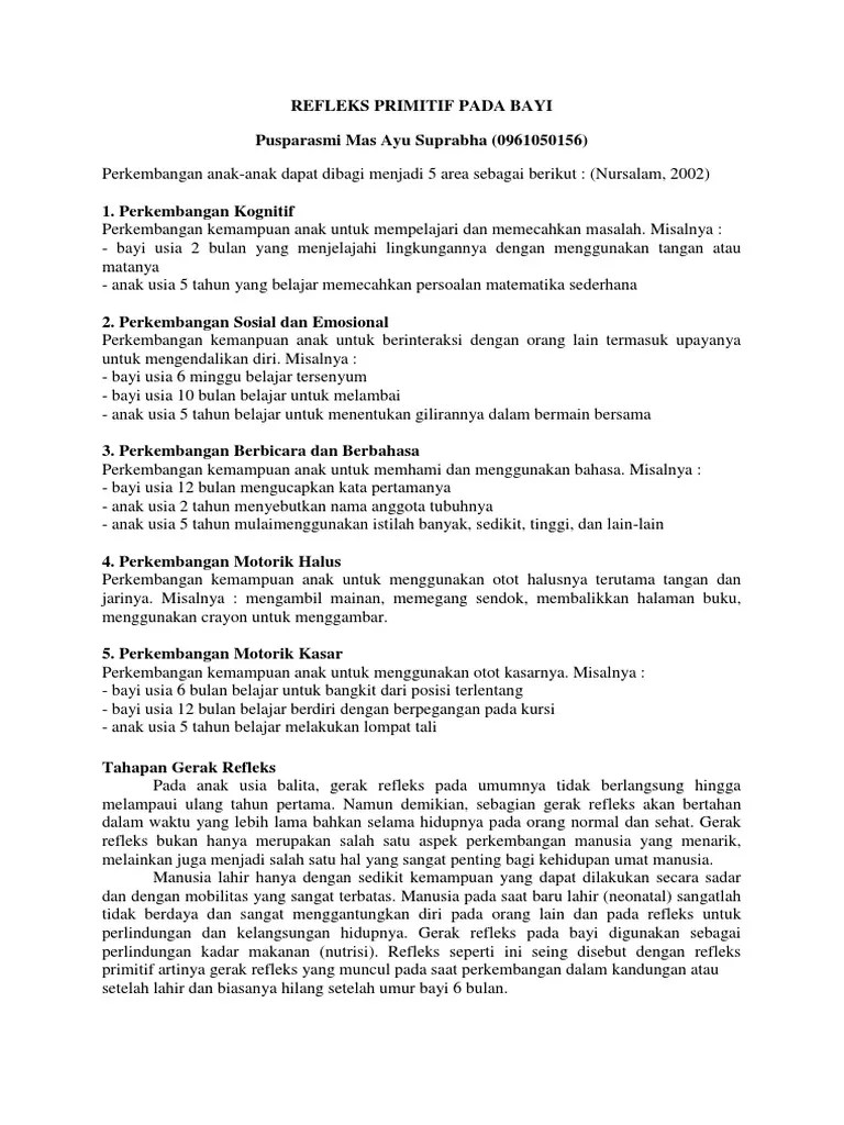 Refleks Primitif Pada Bayi