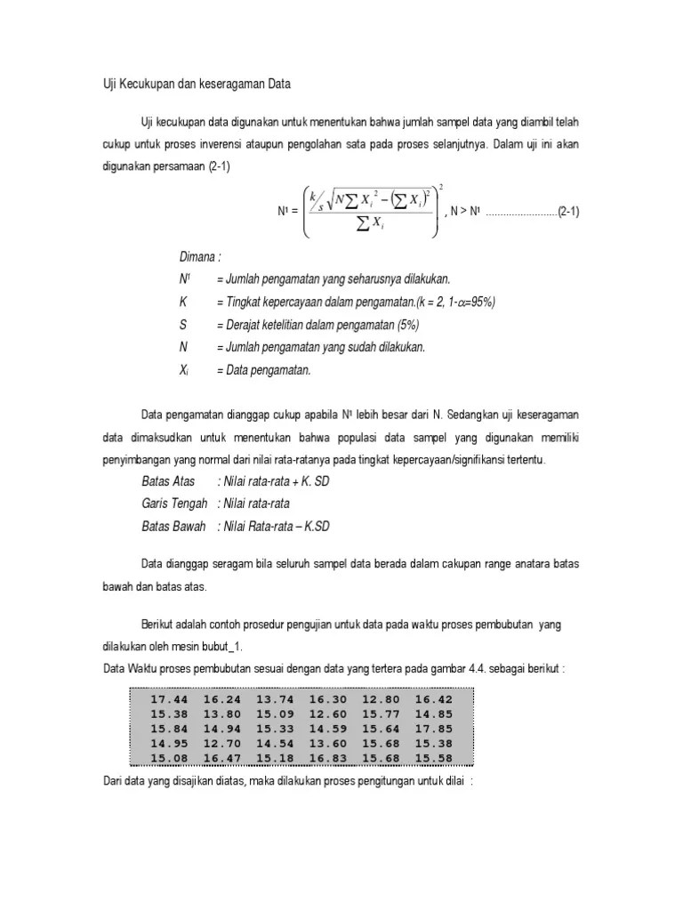 Keseragaman Kecukupan Data | PDF