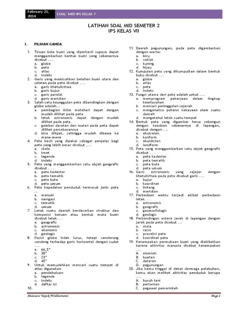 Latihan Soal Ips Kelas 9 Semester 2 Bab 3 Belajar Soal