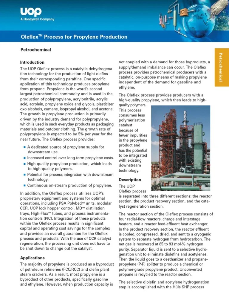 UOP Oleflex process | Cracking (Chemistry) | Catalysis