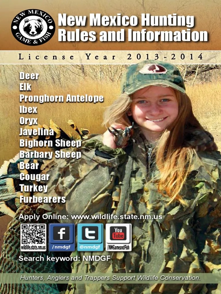 New Mexico Game and Fish 2014 Hunting Rules and Info PDF Hunting