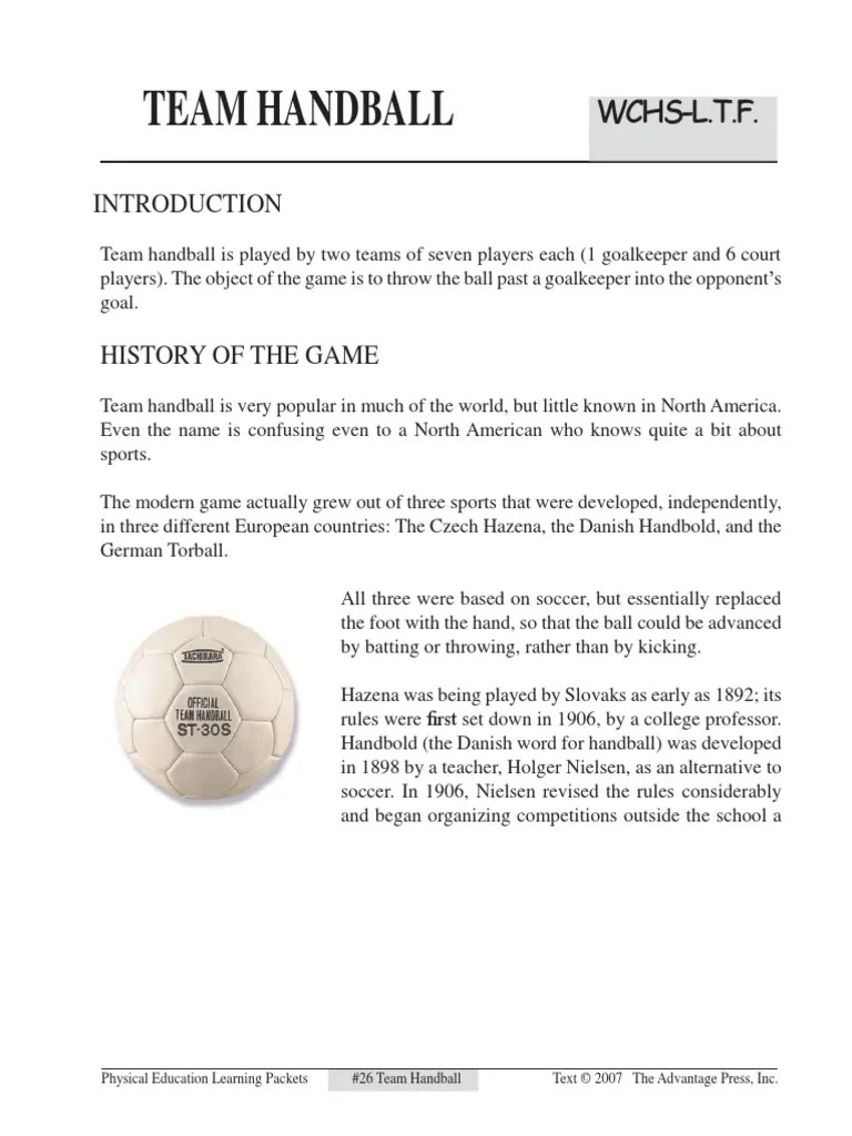 team handball information Sports Rules And Regulations Ball Games