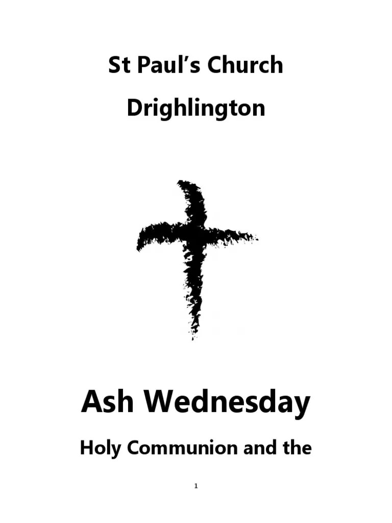 The Liturgy of Ash Wednesday Mass (Liturgy) Eucharist