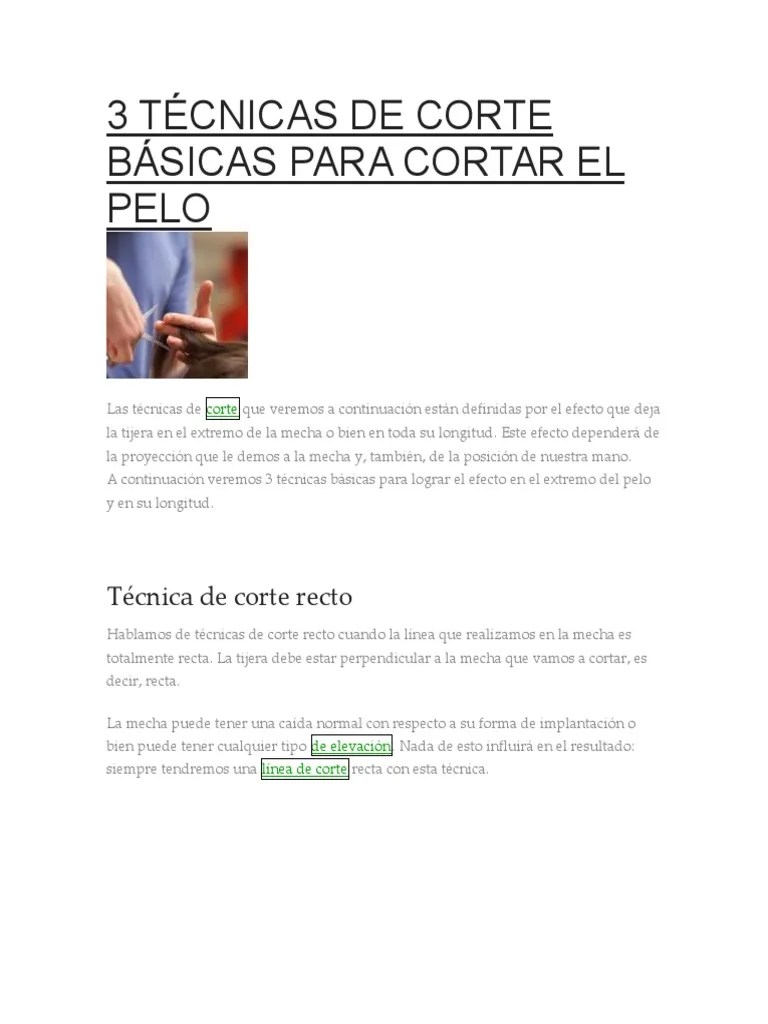 3 TÉCNICAS DE CORTE BÁSICAS PARA CORTAR EL PELO Línea (geometría)