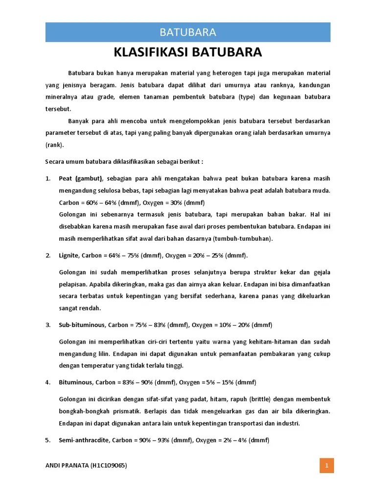 Tugas Batubara Andipranata h1c109065