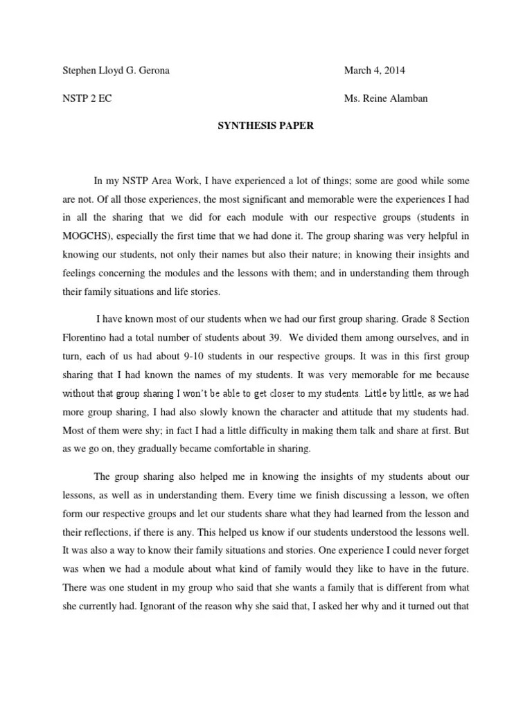 Synthesis Paper Understanding Cognition