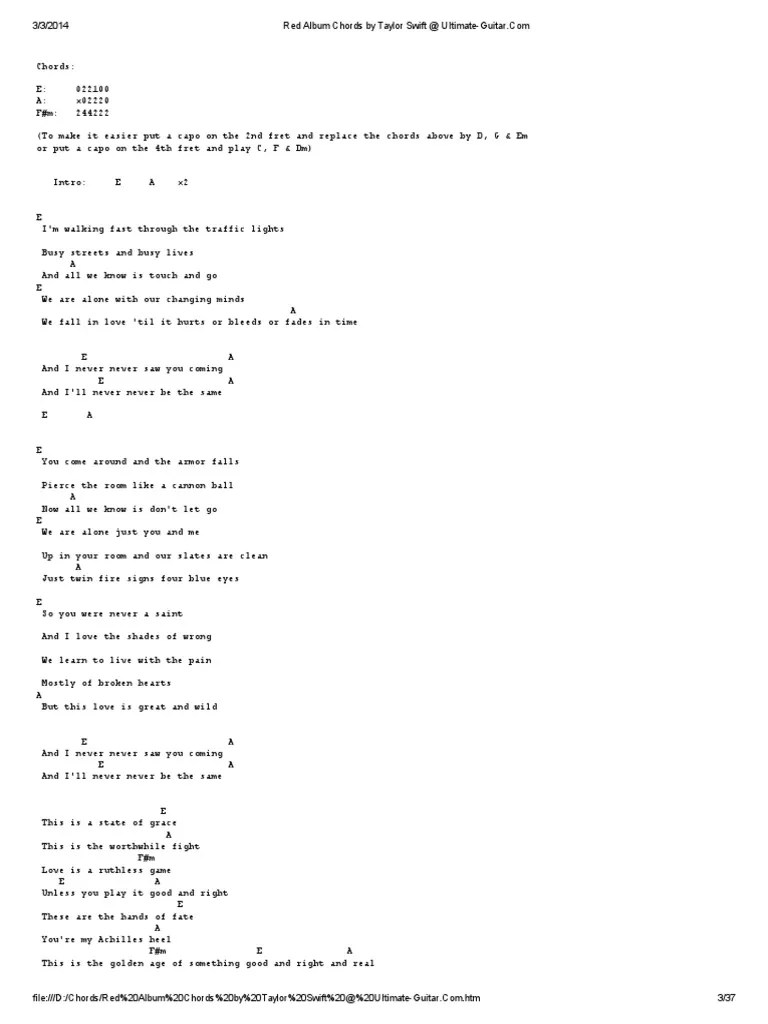 Red Album Chords by Taylor Swift UltimateGuitar.pdf