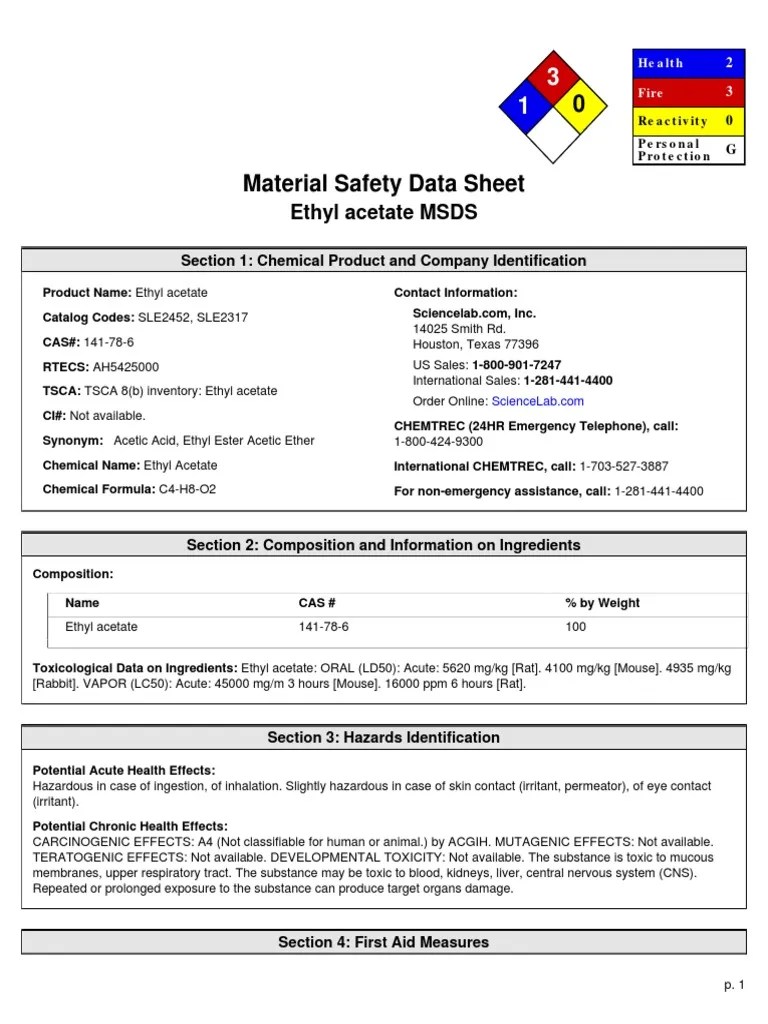 msds Dangerous Goods Toxicity