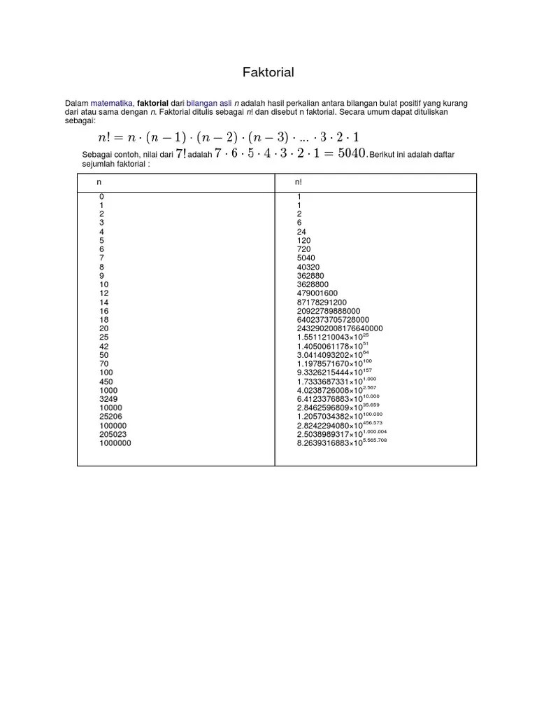 Faktorial | PDF