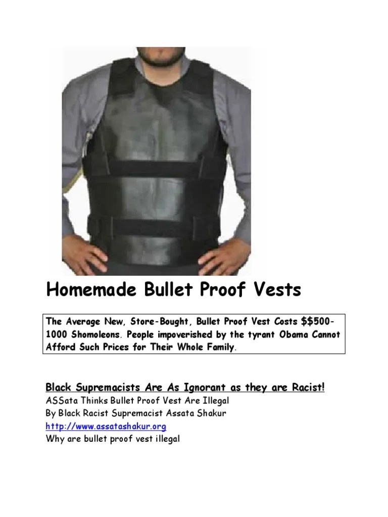 Homemade Bullet Proof Vests Armour Military Equipment