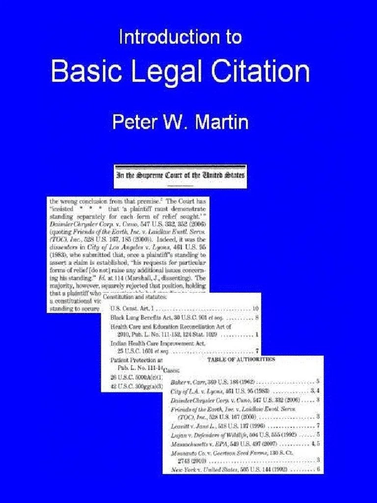 Basic Legal Citation 0 Case Citation Brief (Law)