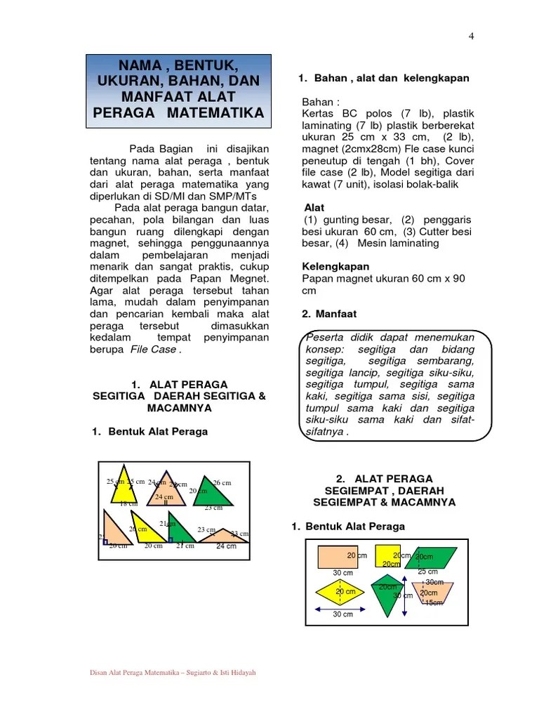 Buku Pembuatan Alat Peraga Matematika Desain Alat Peraga Matematika | PDF