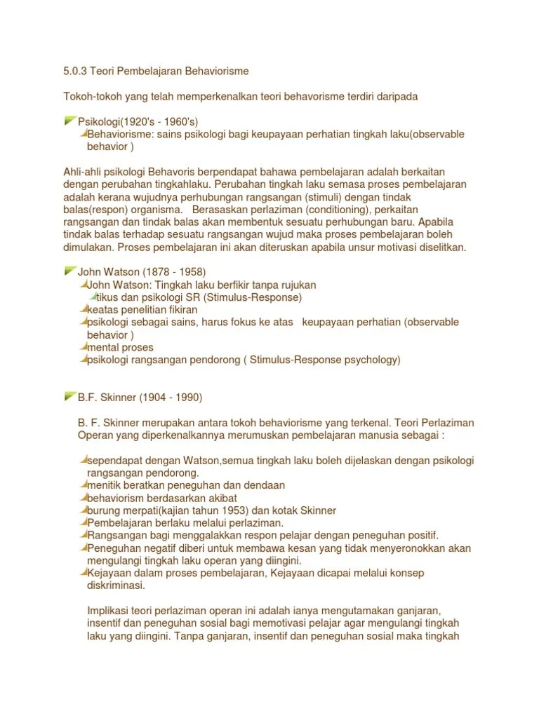 Apa itu teori behavior