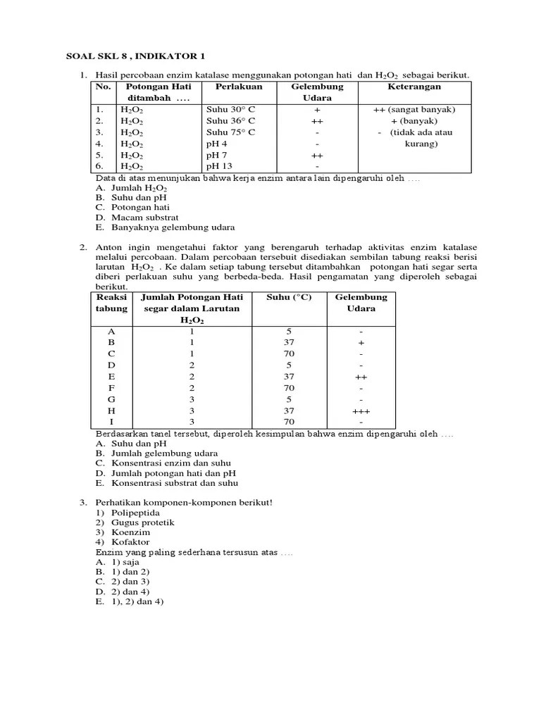 Enzim Yang Paling Sederhana Tersusun Atas – Sedang