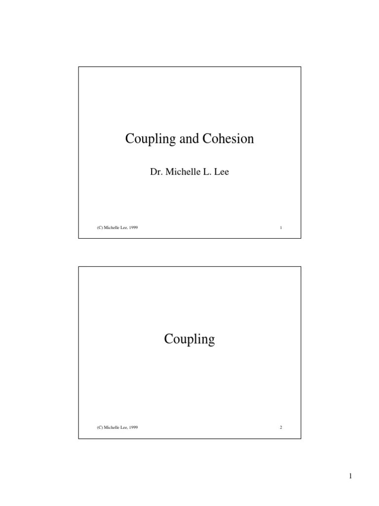 Coupling Cohesion PDF Class Programming) Inheritance