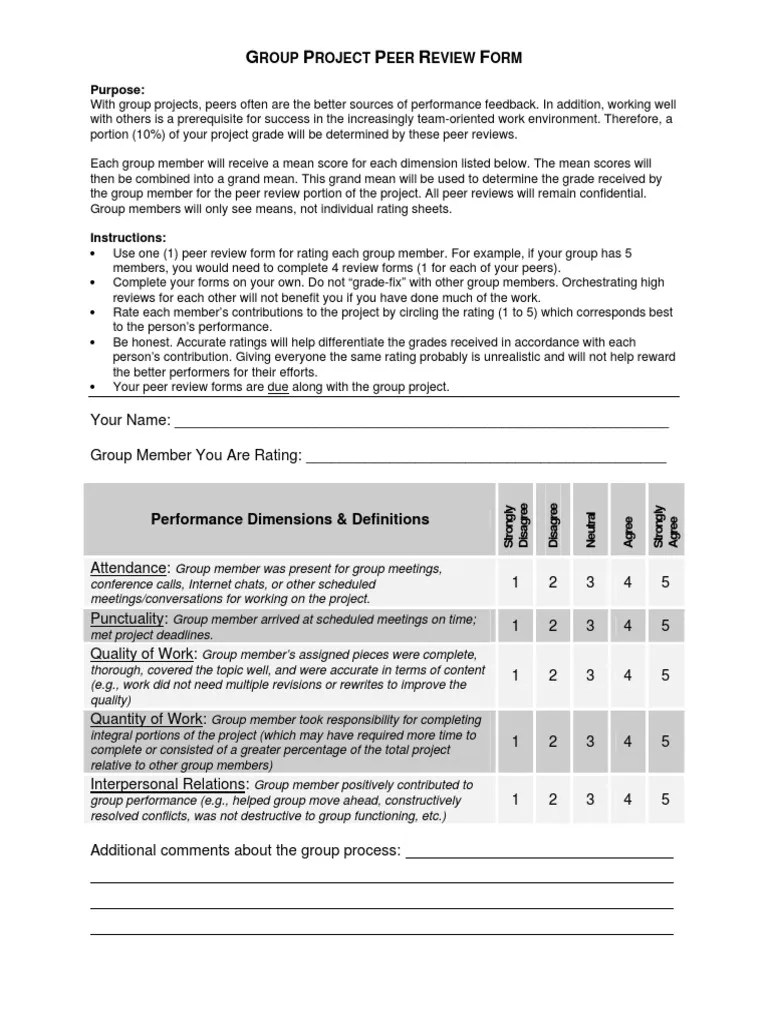 group project peer review form.pdf Communication Psychology