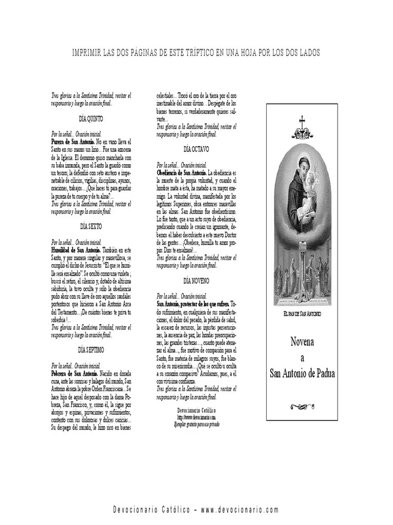 Novena San Antonio de Padua Oración Santo