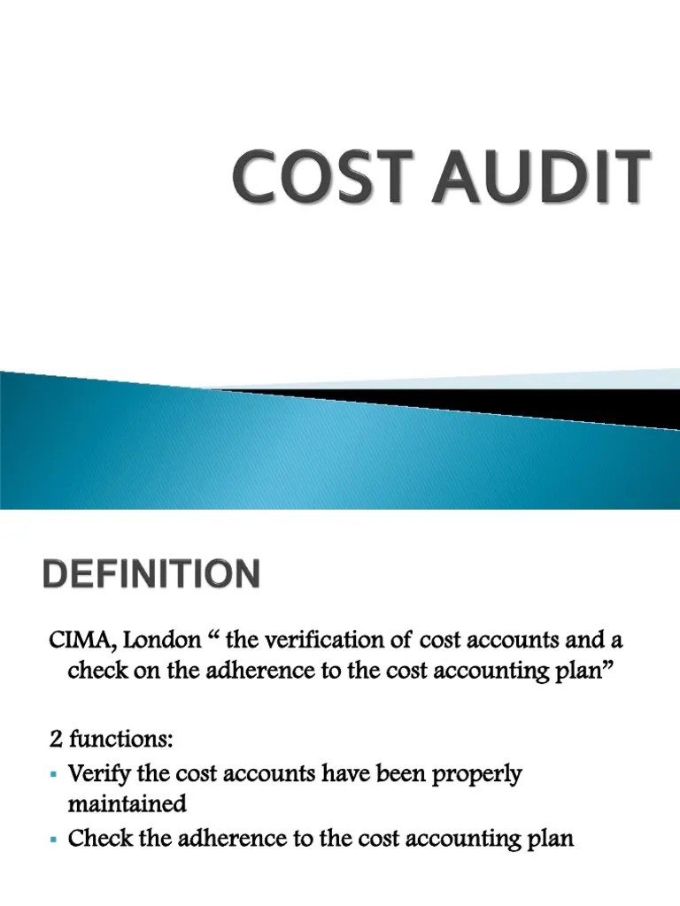 Cost Audit Final PDF Financial Audit Audit