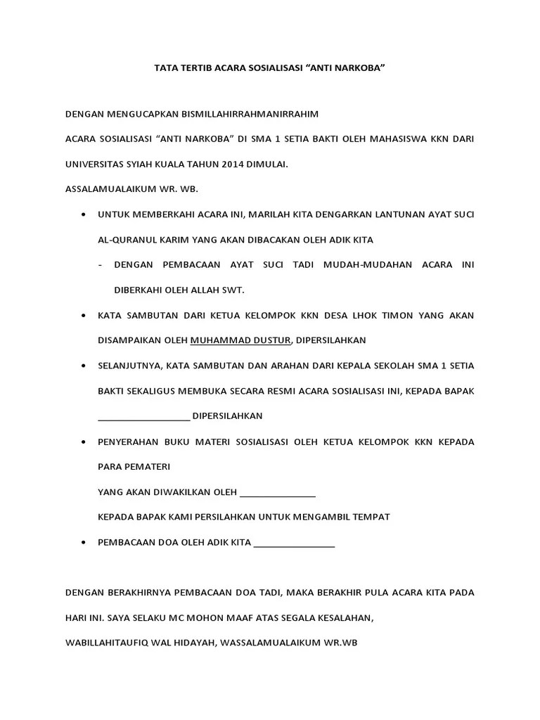 Tata Tertib Acara Sosialisasi | PDF