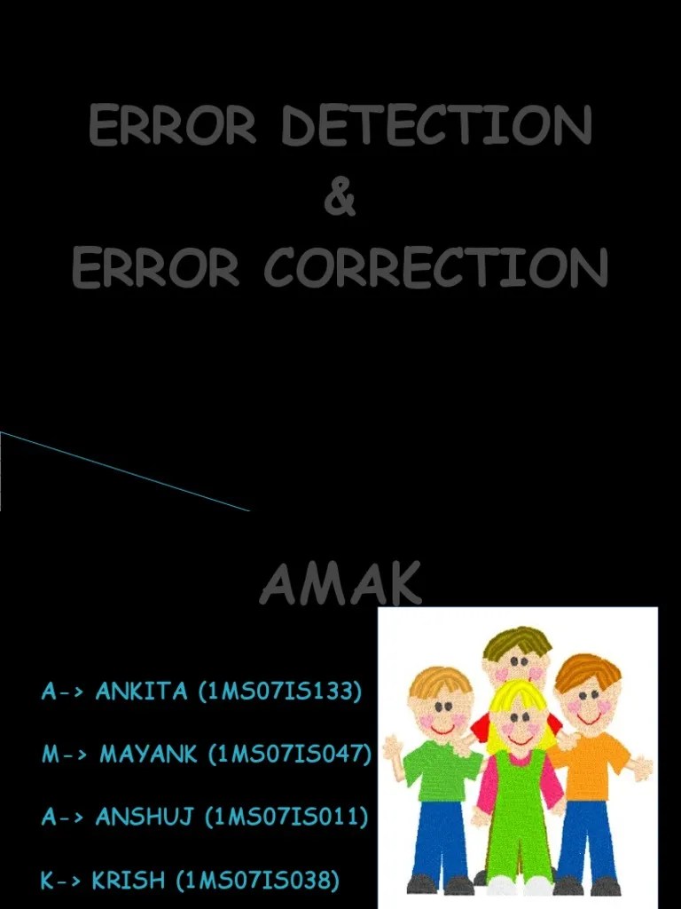 Error Detection PDF Error Detection And Correction Computer