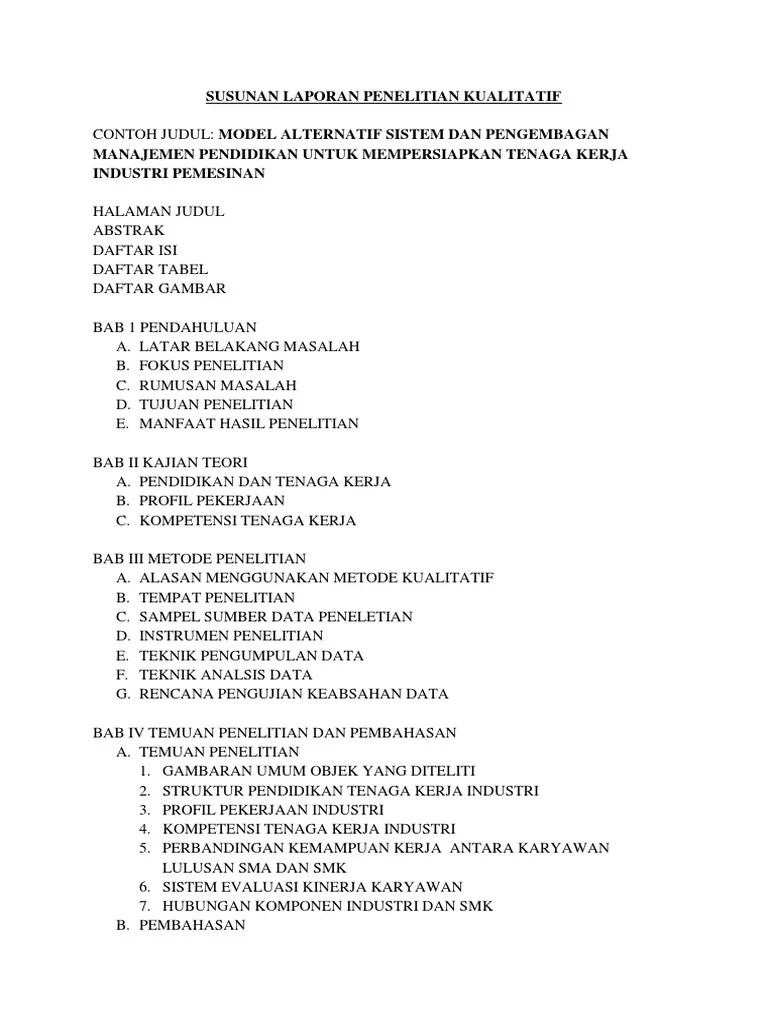 Susunan Laporan Penelitian Kualitatif | PDF