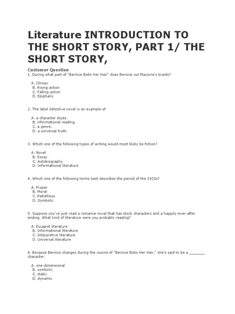 Literature Introduction to the Short Story Poetry Fiction & Literature