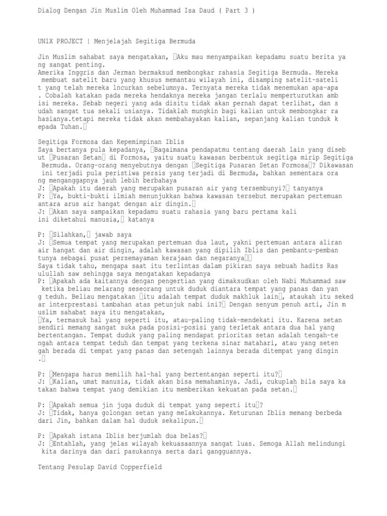 Dialog Dengan Jin Muslim Oleh Muhammad Isa Daud (Part 3 | PDF