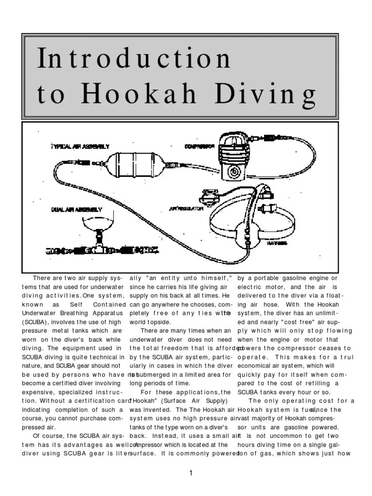 Hookah Instructions.pdf Scuba Diving Gases