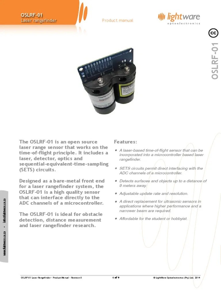 OSLRF-01 - Laser Rangefinder Manual - Rev 0 | PDF | Analog To Digital